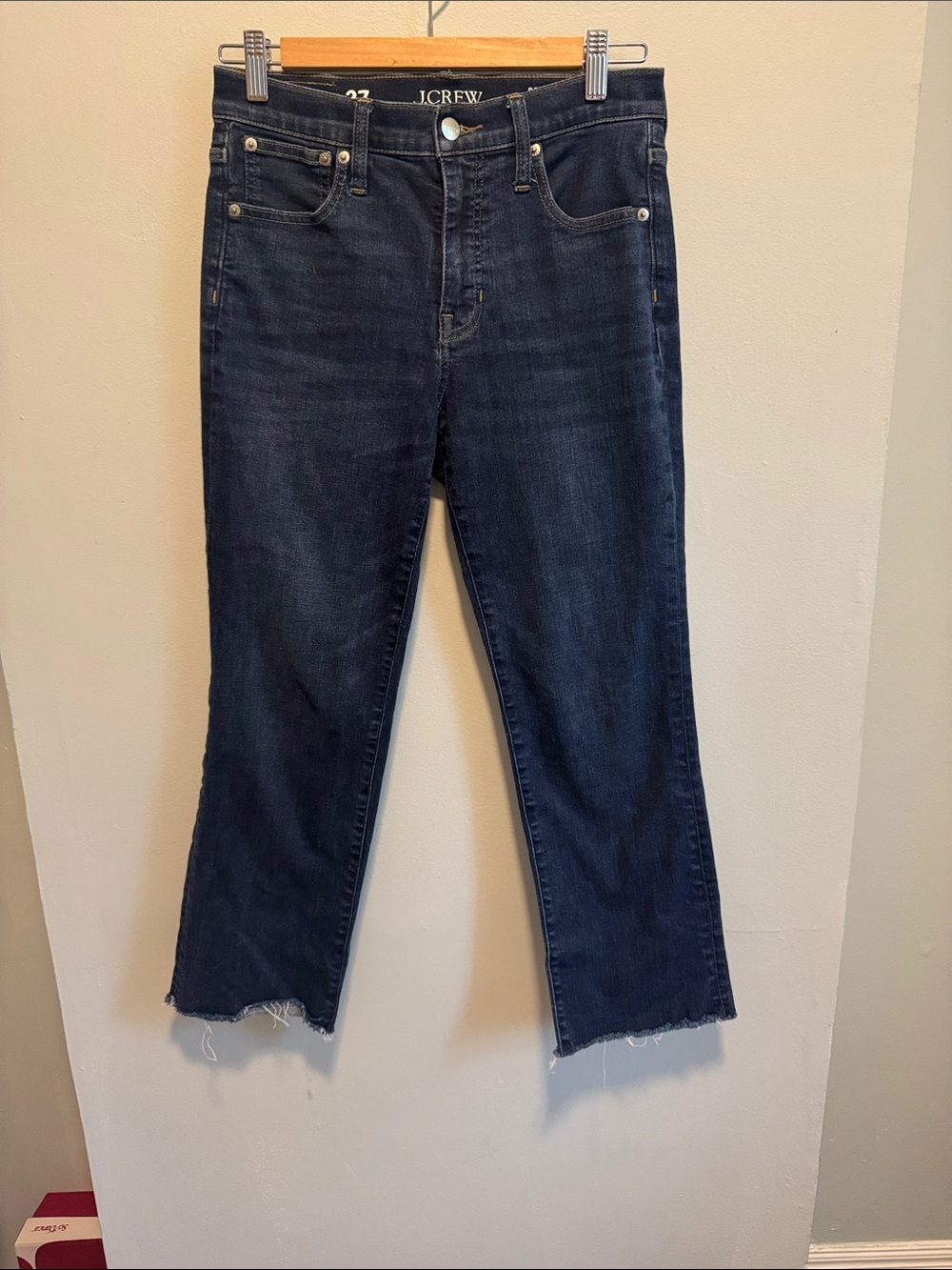 J. Crew Dark Indigo Cropped Straight Jeans